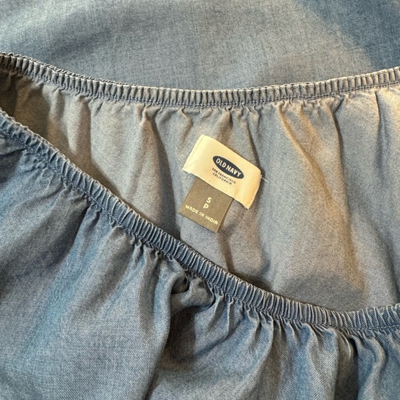 One Shoulder Ruffled Denim Top - Picture 8 of 8